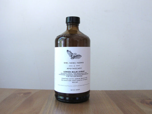 Lemon Balm Syrup – 16 oz | Organic Calming Herbal Syrup for Mocktails, Teas & Wellness
